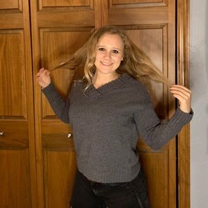 Tommy Hilfiger Gray V-Neck Sweater